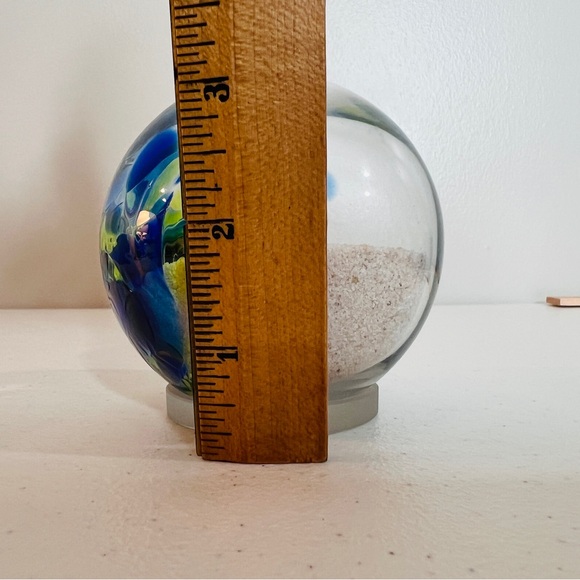 Glass Eye Studio Hand Blown Glass Sphere with Florida Sand & Shells Paperweight - Picture 8 of 8